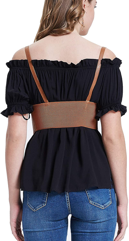 KANCY KOLE Women Fashion Faux Leather Waist Belt Steampunk Underbust Corset Apparel & Accessories > Clothing > Underwear & Socks > Lingerie KANCY KOLE   