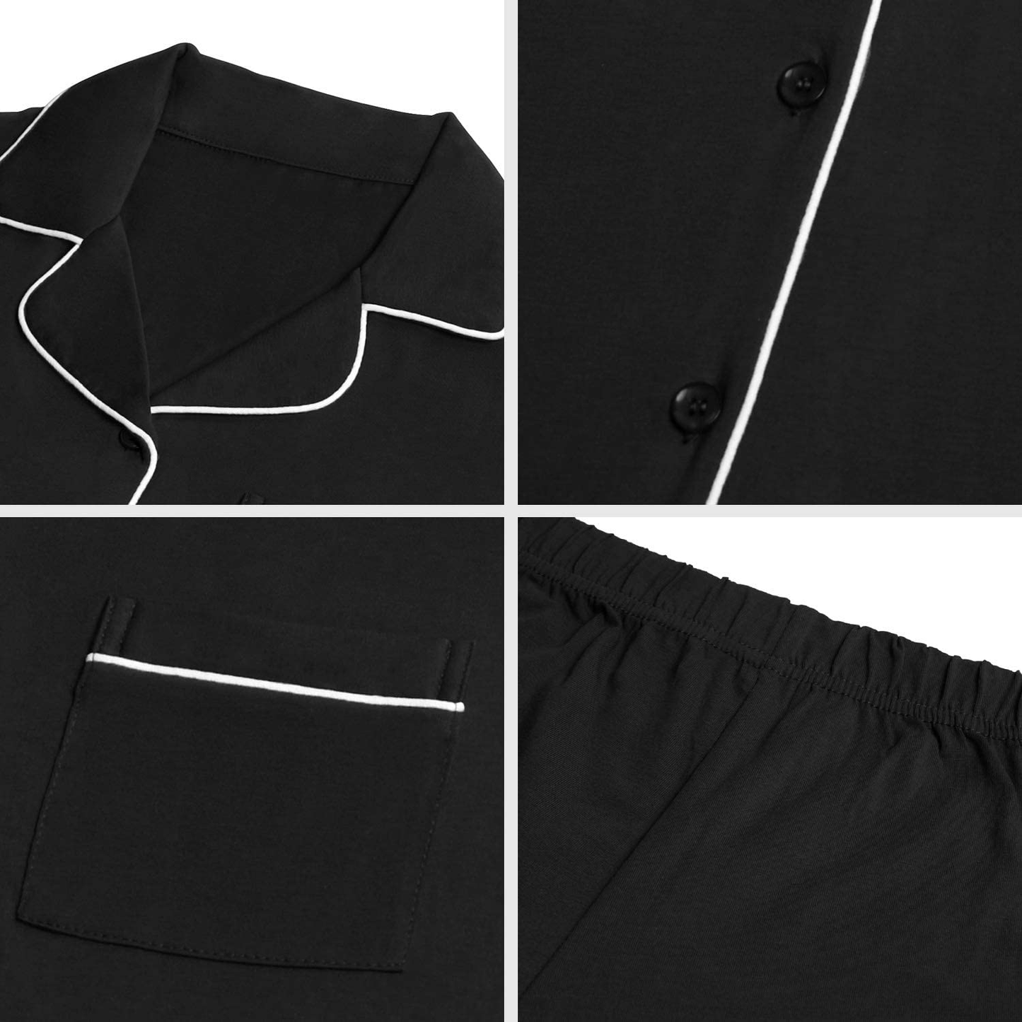 Eiggam Pajamas for Women Lounge Cotton Sleepwear Comfy Soft Long Button down Pjs Set Pajamas Set Apparel & Accessories > Clothing > Sleepwear & Loungewear Kylie Max   
