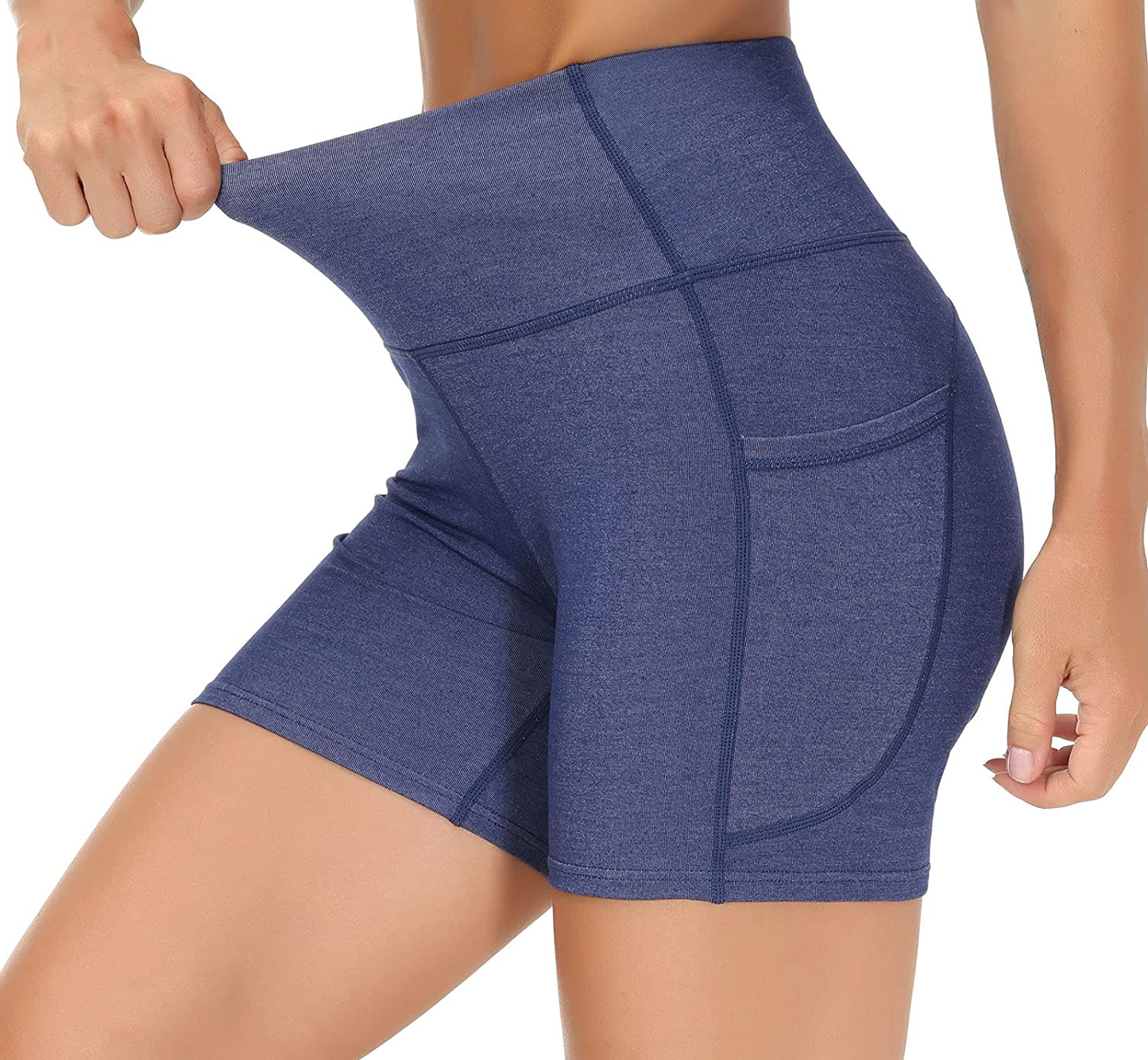 Dragon Fit High Waist Yoga Shorts for Women with 2 Side Pockets Tummy Control Running Home Workout Shorts Apparel & Accessories > Clothing > Shorts Kylie Max   