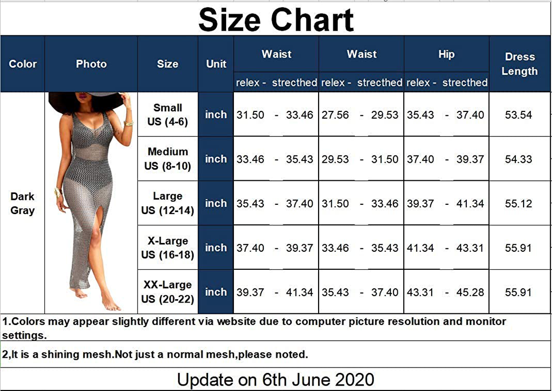 Sexycherry Women'S Sexy Swimsuit Cover Ups Casual See through Sheer Long Maxi Dresses for Swimwear Apparel & Accessories > Clothing > Swimwear Kylie Max   
