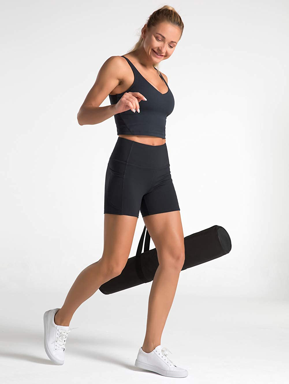 Dragon Fit High Waist Yoga Shorts for Women with 2 Side Pockets Tummy Control Running Home Workout Shorts Apparel & Accessories > Clothing > Shorts Kylie Max   