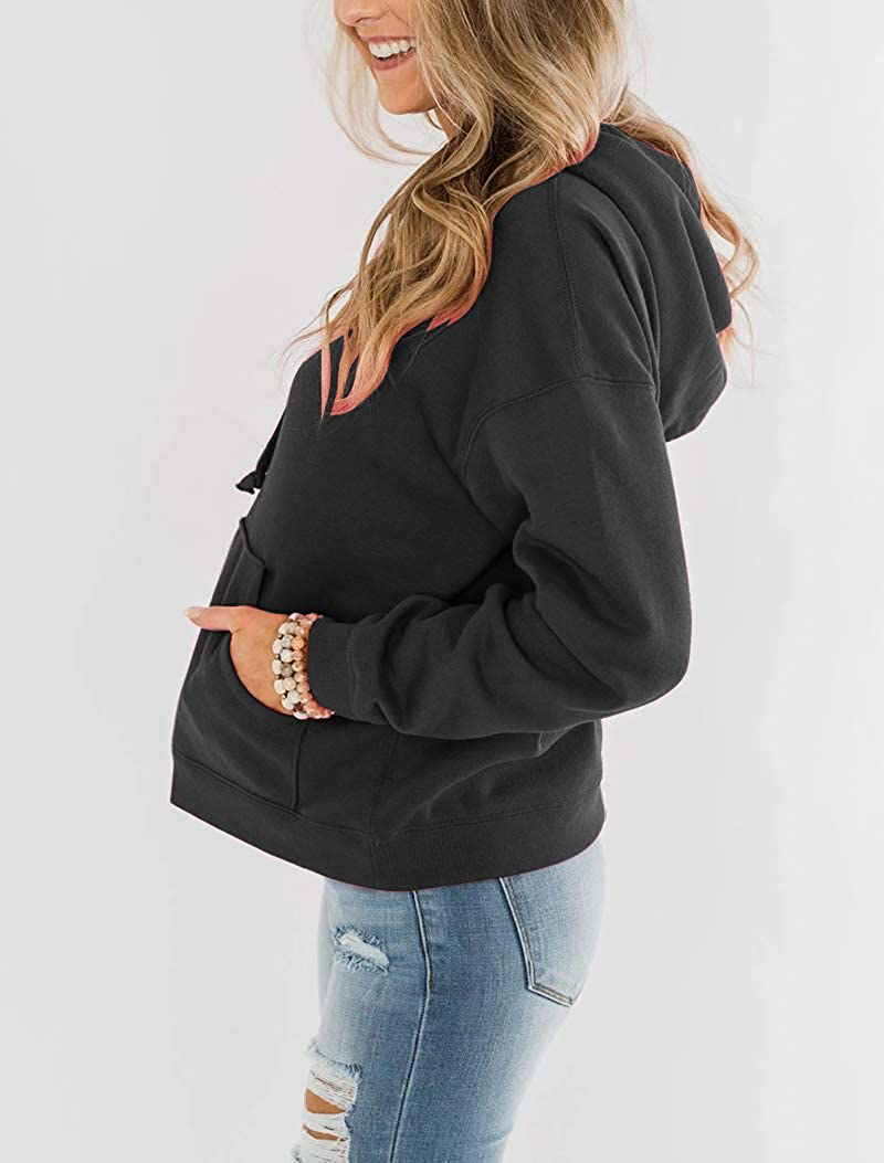 Bingerlily Women'S Casual Hoodies Long Sleeve Solid Lightweight Pullover Tops Loose Sweatshirt with Pocket Apparel & Accessories > Clothing > Activewear Kylie Max   