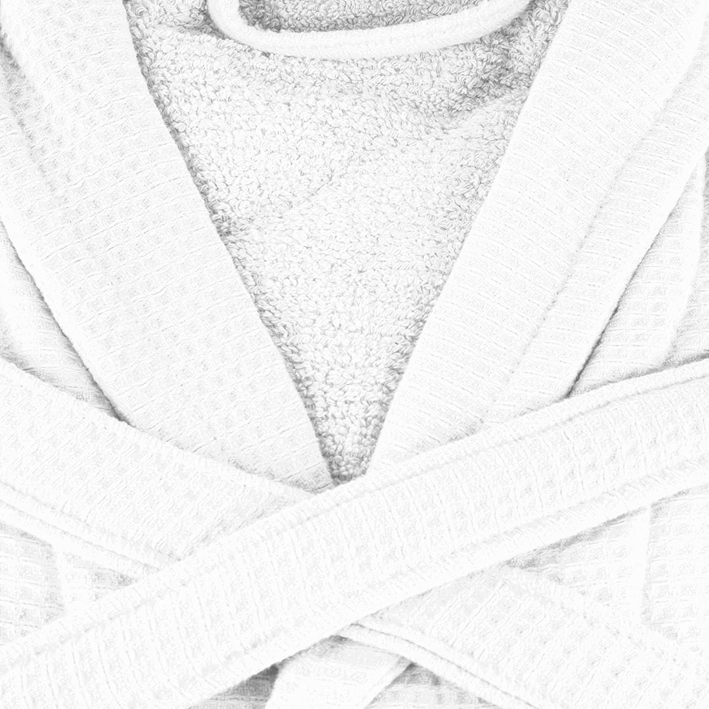 Luxury White Spa Bathrobe Unisex - Cotton Waffle Exterior, Terry Towel Interior Apparel & Accessories > Clothing > Sleepwear & Loungewear > Robes Kylie Max   