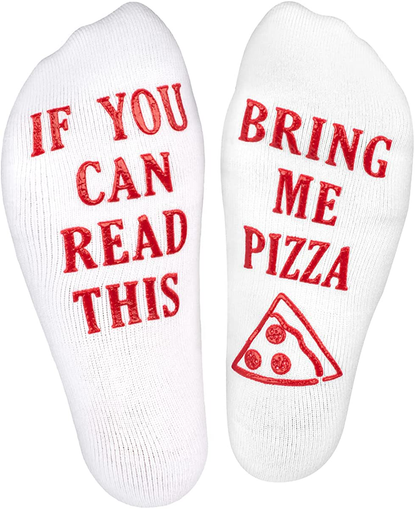 Haute Soiree - Women's Novelty Socks - “If You Can Read This, Bring Me Some” - One Size Fits All Arts & Entertainment > Party & Celebration > Gift Giving Haute Soiree Pizza  