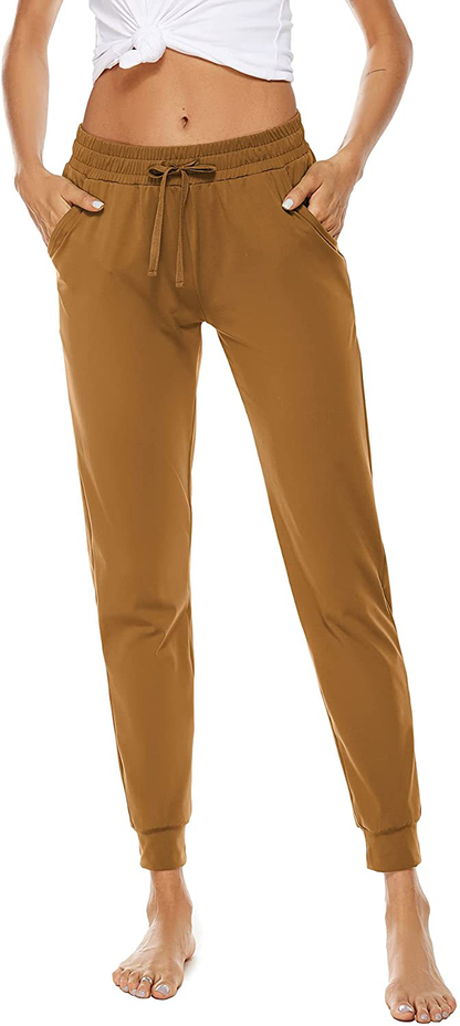 BATHRINS Women Tapered Joggers with Pockets – Casual Yoga High Waist Sweatpants Apparel & Accessories > Clothing > Activewear Kylie Max   