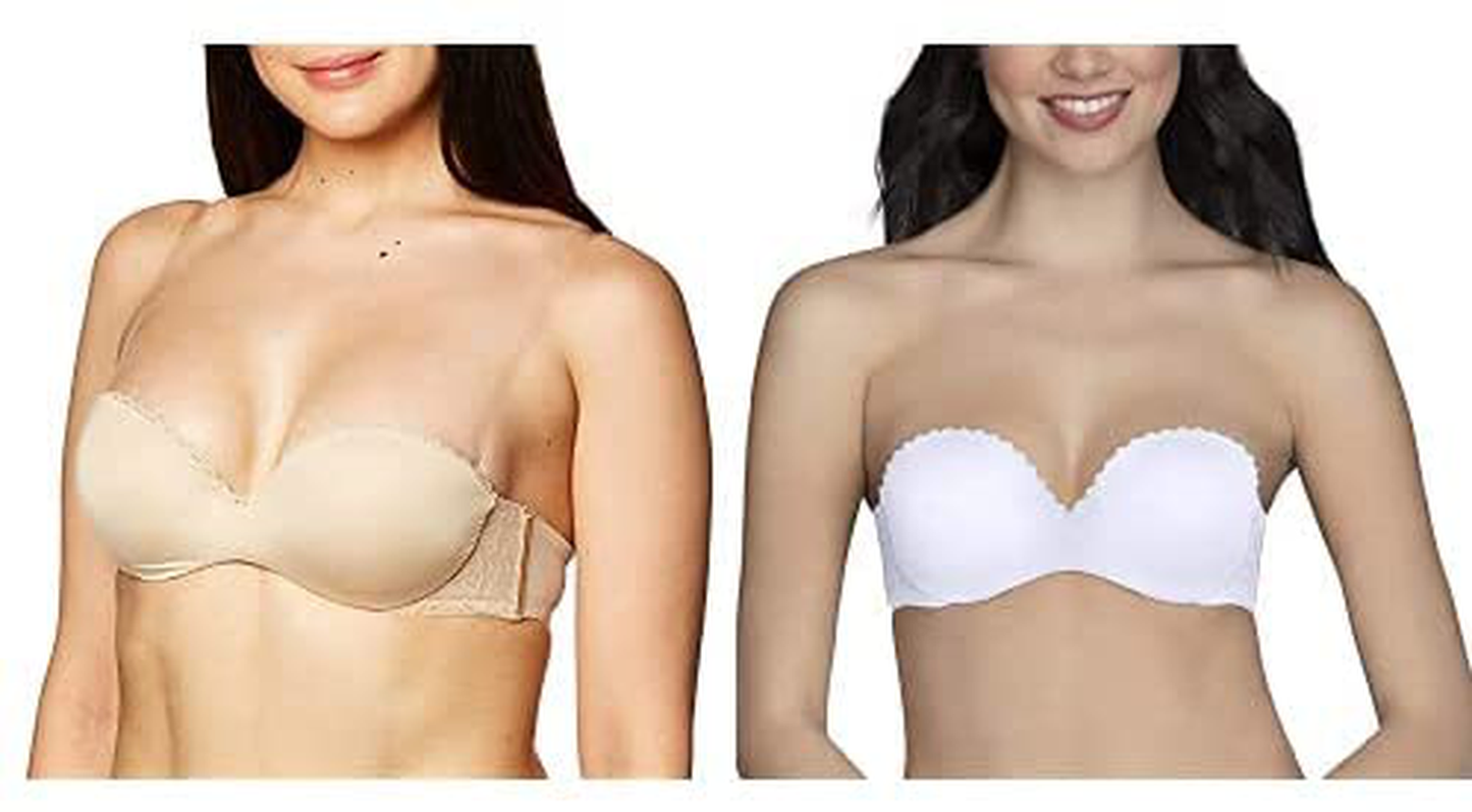 Vanity Fair Women's Padded Convertible Push Up Bras (32A - 38D) Apparel & Accessories > Clothing > Underwear & Socks > Bras Vanity Fair 2 Pack - White/Beige Strapless 36C