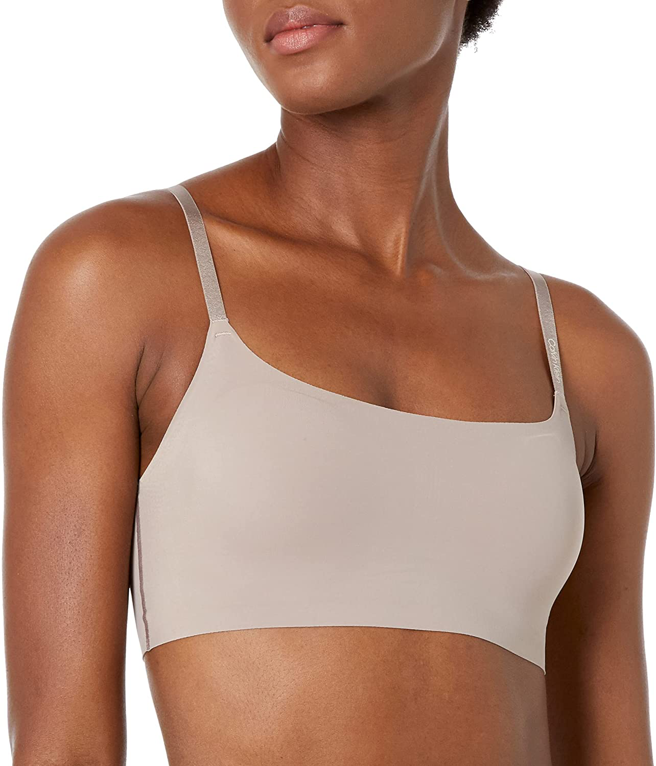 Calvin Klein Women's Invisibles Comfort Seamless Adjustable Skinny Strap Bralette Bra Apparel & Accessories > Clothing > Underwear & Socks > Bras Calvin Klein Mink Small 