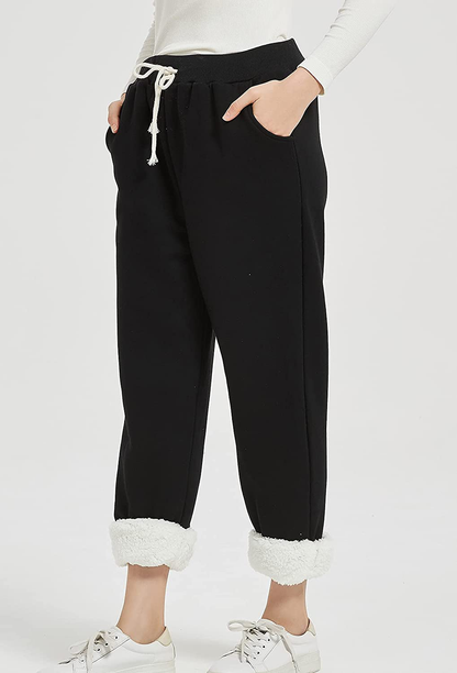 Flygo Women'S Winter Warm Fleece Joggers Pants Sherpa Lined Athletic Active Sweatpants Apparel & Accessories > Clothing > Activewear Kylie Max   