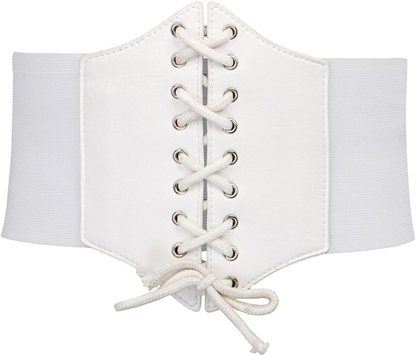 GRACE KARIN Lace-Up Cinch Belt Tied Corset Elastic Waist Belt Apparel & Accessories > Clothing Accessories > Belts GRACE KARIN White X-Large 