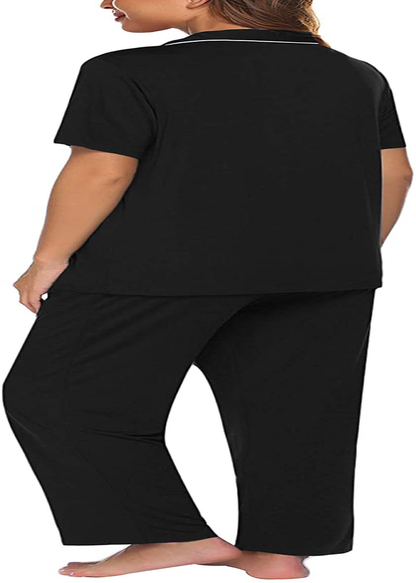 Avidlove Women Pajamas Set Notch Collar Soft Sleepwear Pjs Short Sleeve Button Down Nightwear with Long Pants Apparel & Accessories > Clothing > Sleepwear & Loungewear > Pajamas Avidlove   