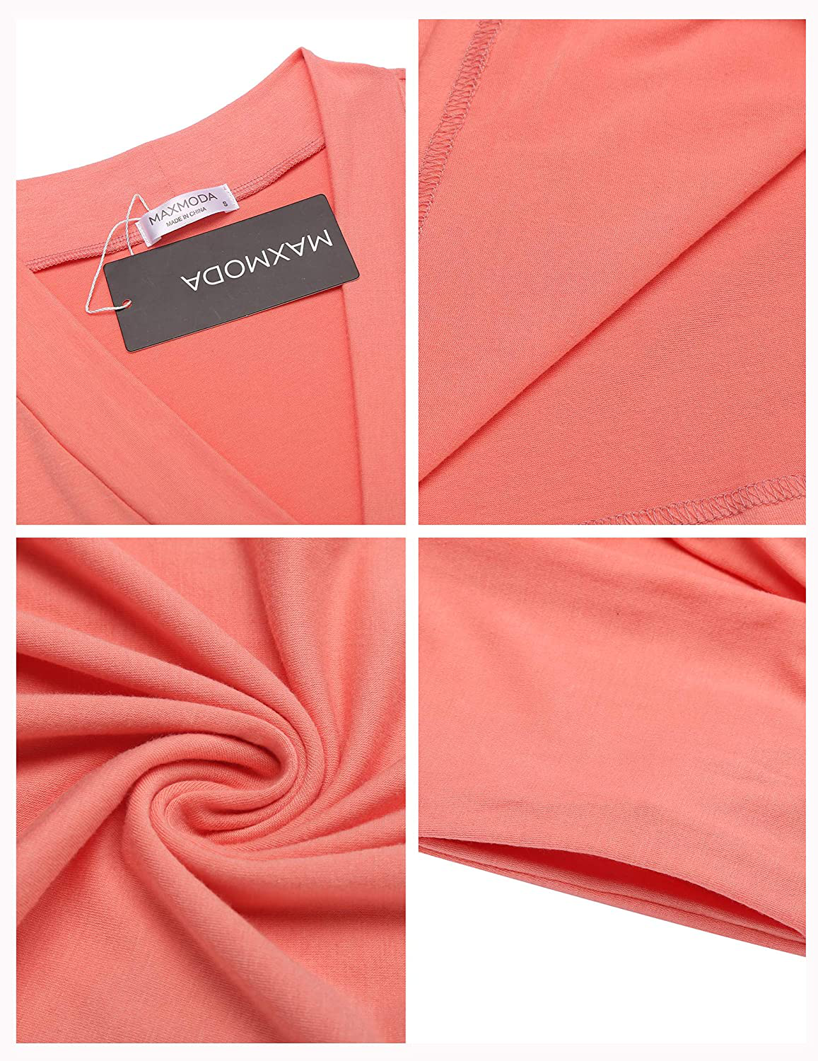 MAXMODA Women Kimono Robes Long Knit Bathrobe Soft Robe Casual Ladies Loungewear S-3XL Apparel & Accessories > Clothing > Sleepwear & Loungewear > Robes Kylie Max   