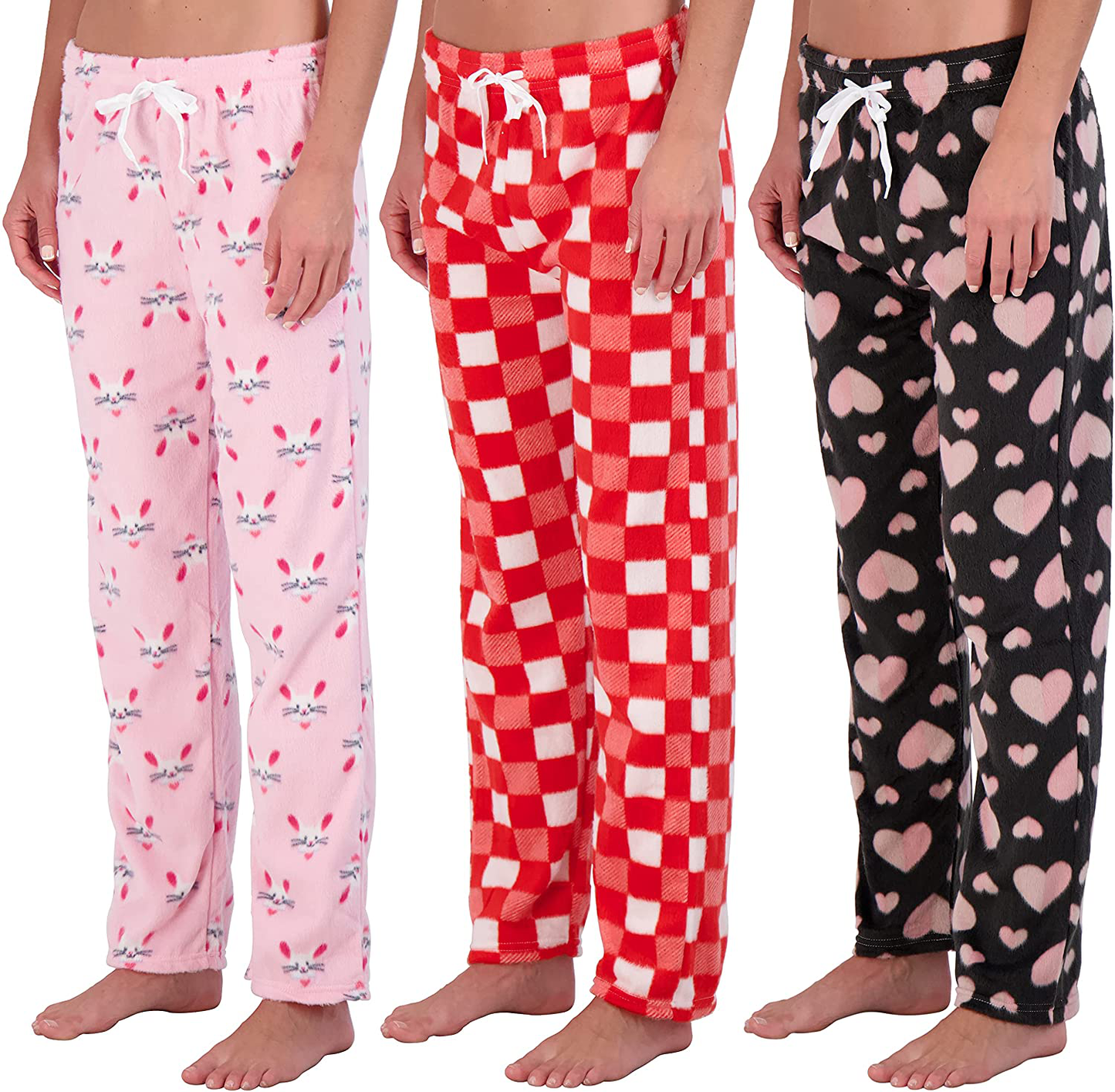 Real Essentials 3 Pack: Women’s Ultra-Soft Fleece Comfy Stretch Pajama Lounge Pants Elegant Sleepwear Apparel & Accessories > Clothing > Sleepwear & Loungewear > Pajamas Real Essentials Fleece Set C X-Large 