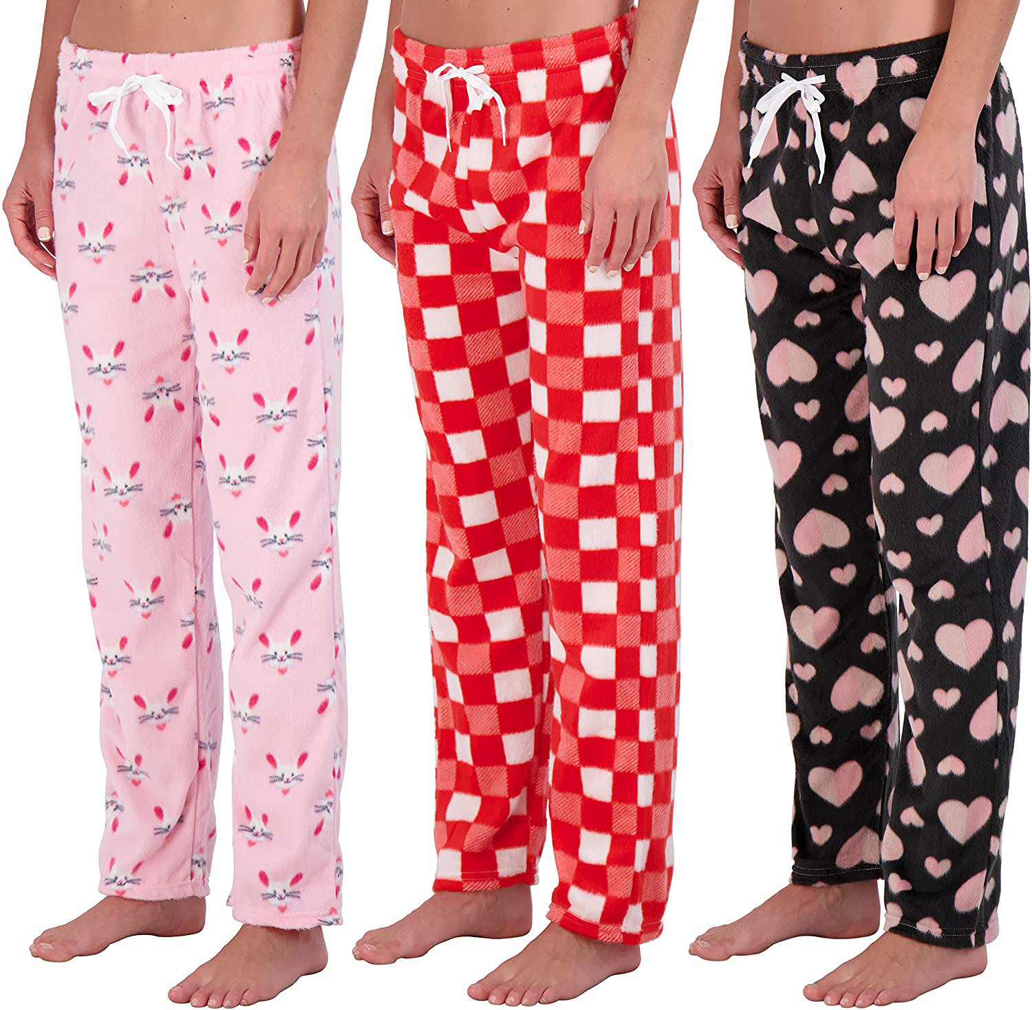 Real Essentials 3 Pack: Women’s Ultra-Soft Fleece Comfy Stretch Pajama Lounge Pants Elegant Sleepwear Apparel & Accessories > Clothing > Sleepwear & Loungewear > Pajamas Real Essentials Fleece Set C X-Large 