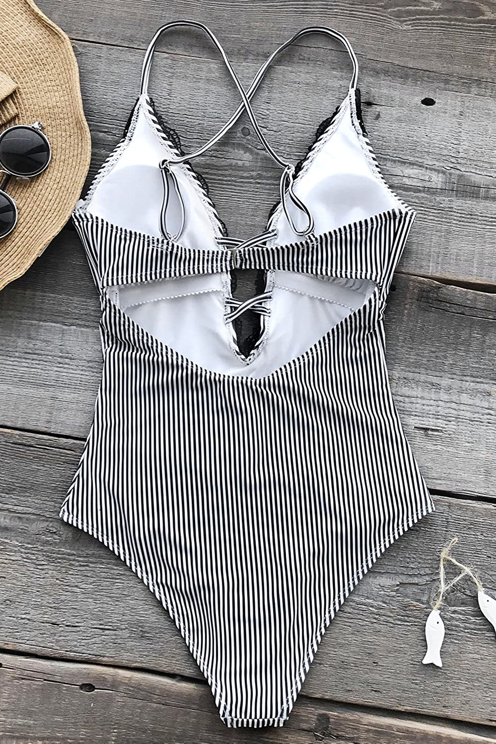 CUPSHE Fashion Women's Ladies Vintage Lace Bikini Sets Beach Swimwear Bathing Suit Apparel & Accessories > Clothing > Swimwear CUPSHE   