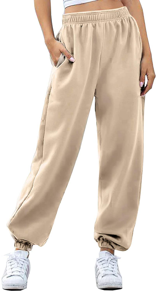 Women'S Cinch Bottom Sweatpants Pockets High Waist Sporty Gym Athletic Fit Jogger Pants Lounge Trousers Apparel & Accessories > Clothing > Activewear Kylie Max   