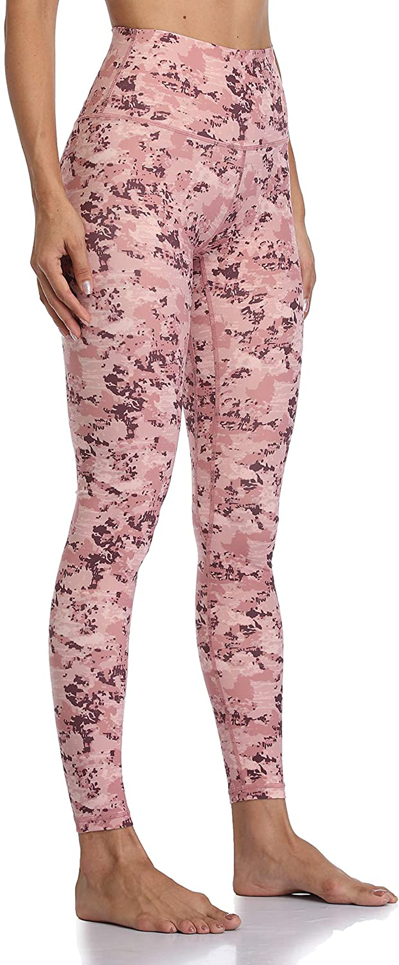 Colorfulkoala Women's High Waisted Pattern Leggings Full-length Yoga Pants Apparel & Accessories > Clothing > Activewear Colorfulkoala Pinkish Camo Large 