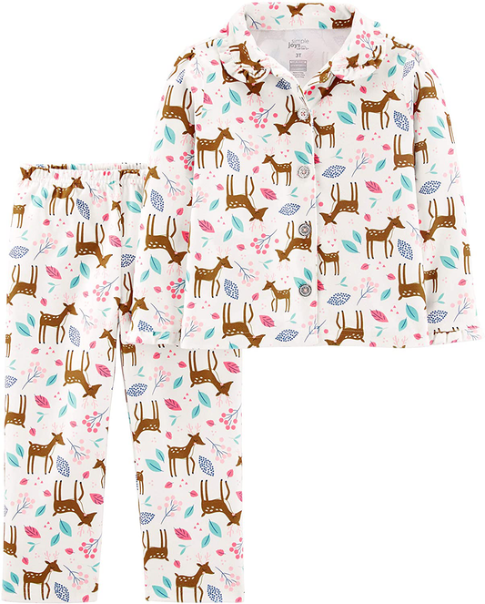 Simple Joys by Carter'S Toddler Girls' 2-Piece Coat Style Pyjama Set Apparel & Accessories > Clothing > Sleepwear & Loungewear > Pajamas Kylie Max   