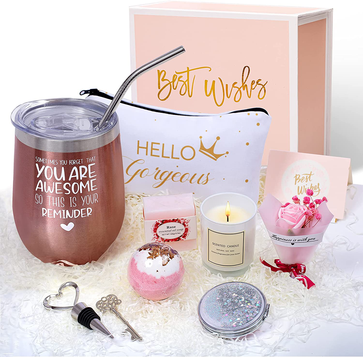 Birthday Gifts for Women Best Friends Gifts Thank You Gifts Get Well Soon Gifts Relaxing Birthday Gifts Spa Gifts - You are Awesome Wine Tumbler Inspirational Gifts, Coworker, Mom, Wife, Sister, 12oz Arts & Entertainment > Party & Celebration > Gift Giving Yorktend   