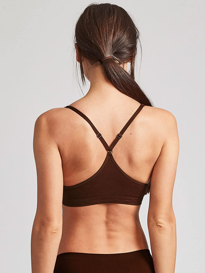 Kalon 4 Pack Racerback Sports Bralette V Neck for Women Apparel & Accessories > Clothing > Underwear & Socks > Bras Kylie Max   