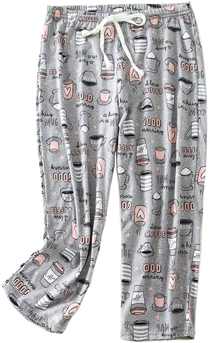 ENJOYNIGHT Women'S Capri Pajama Pants Lounge Causal Bottoms Print Sleep Pants Apparel & Accessories > Clothing > Sleepwear & Loungewear > Pajamas Kylie Max   