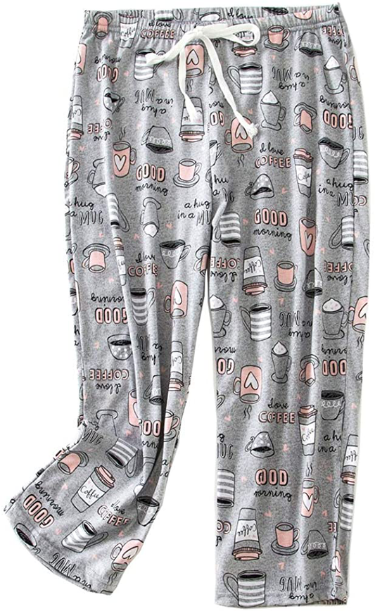 ENJOYNIGHT Women'S Capri Pajama Pants Lounge Causal Bottoms Print Sleep Pants Apparel & Accessories > Clothing > Sleepwear & Loungewear > Pajamas Kylie Max   