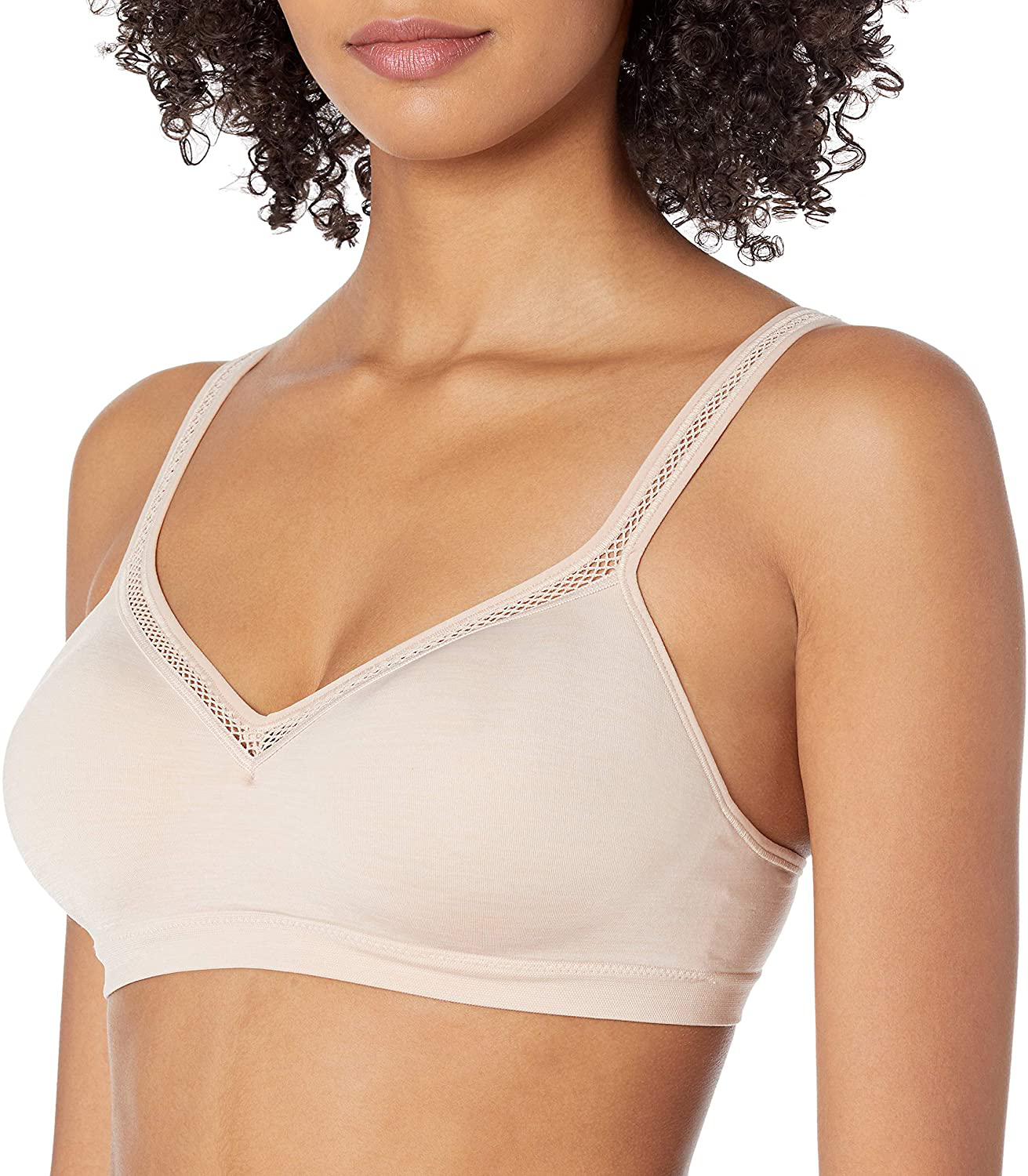 Hanes Women's Perfect Coverage ComfortFlex Wirefree Bra MHG260 Apparel & Accessories > Clothing > Underwear & Socks > Bras Hanes Petal Dust Heather XX-Large 