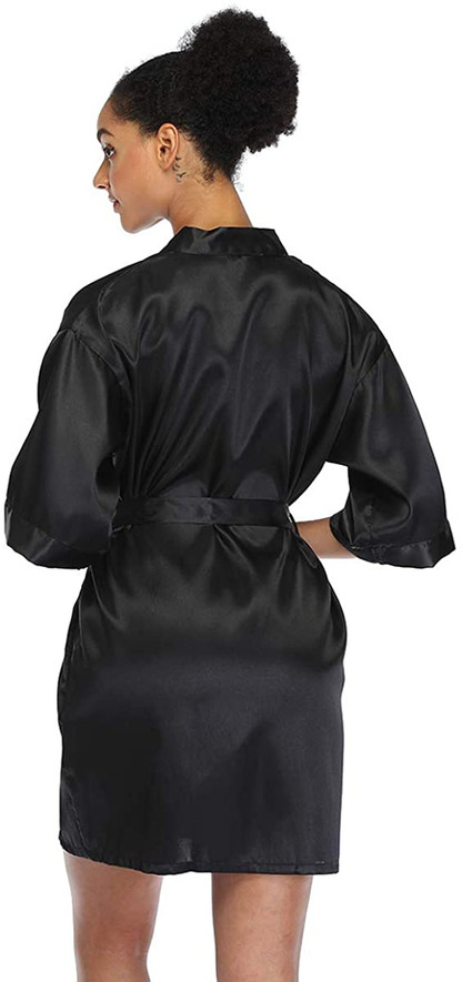 Short Silky Robe for Women Bridal Lightweight Sleepwear Satin Kimono Bathrobe Apparel & Accessories > Clothing > Sleepwear & Loungewear > Robes Ferrendo   