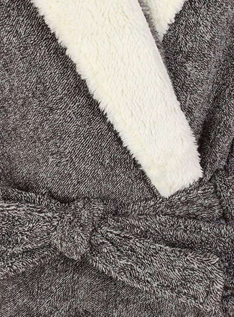John Christian Men'S Hooded Fleece Robe, Dark Gray Marl Apparel & Accessories > Clothing > Sleepwear & Loungewear > Robes Kylie Max   