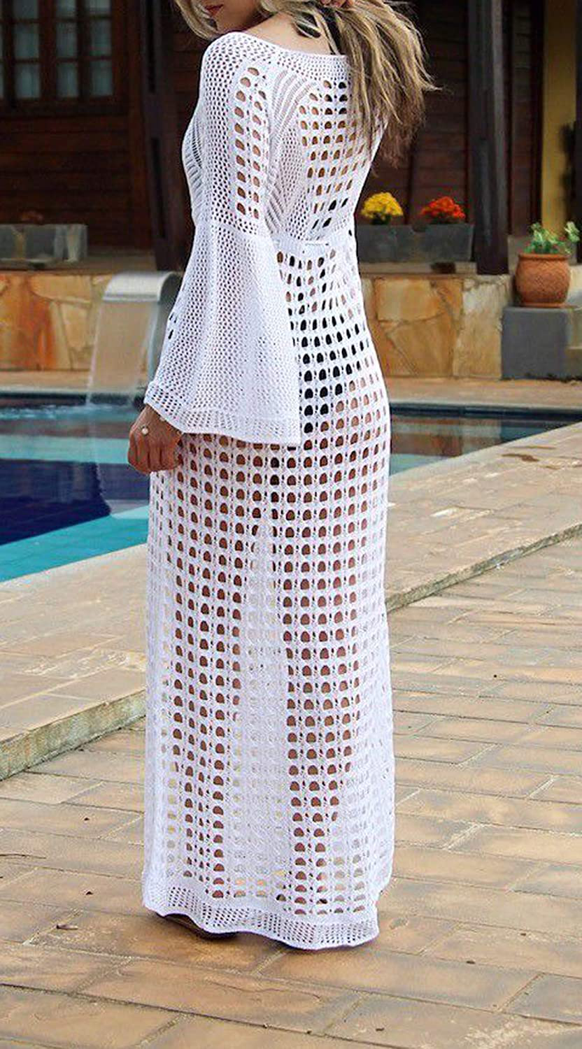 Wander Agio Beach Tops Sexy Floral Cover Dresses Bikini Cover-Ups Net Long Skirt Apparel & Accessories > Clothing > Swimwear Kylie Max   