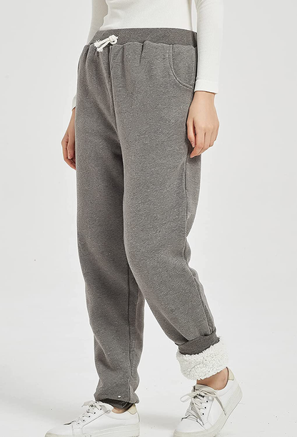 Flygo Women'S Winter Warm Fleece Joggers Pants Sherpa Lined Athletic Active Sweatpants Apparel & Accessories > Clothing > Activewear Kylie Max   