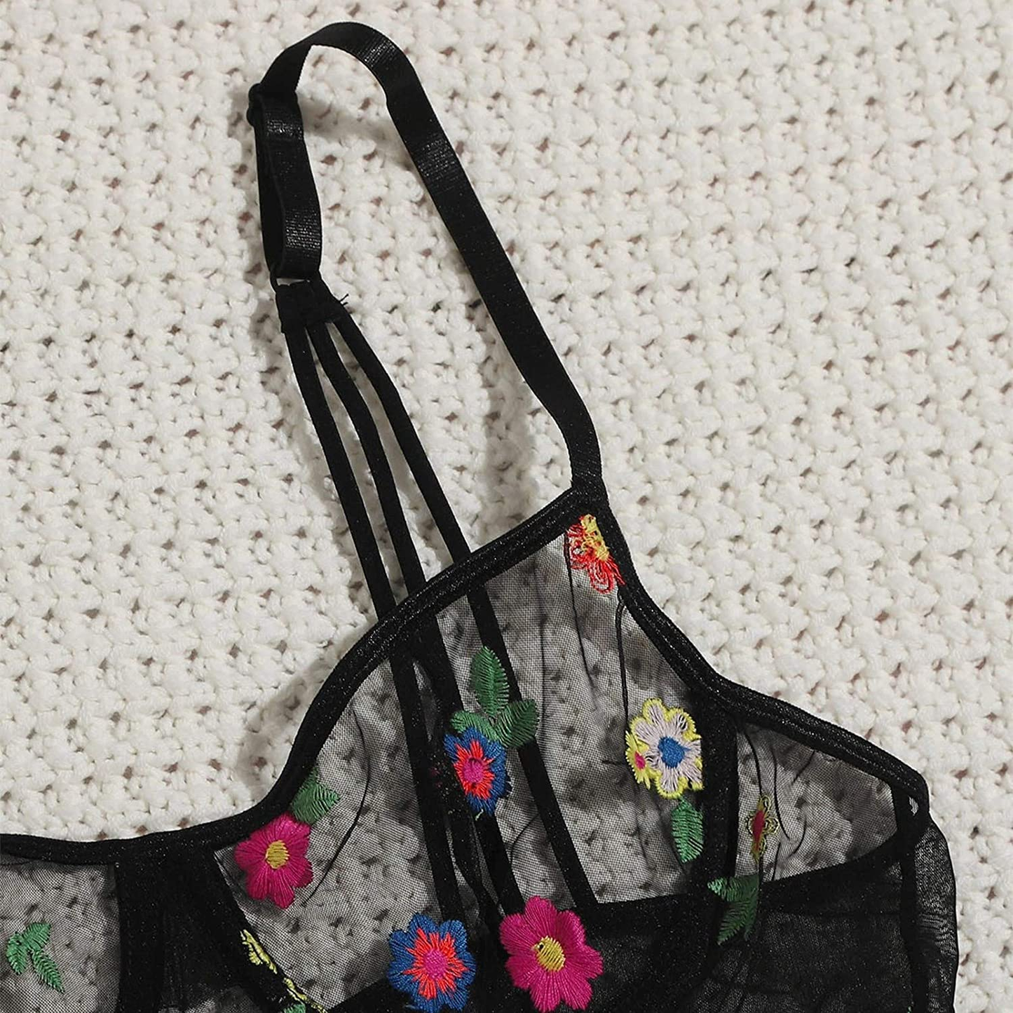 Women Perspective Strappy Bralette Sexy Sling Lingerie Teddy Corset Babydolls Chemise,Sleepwear Lace Bras&Thong Pajamas Set Apparel & Accessories > Clothing > Underwear & Socks > Shapewear aneralied   