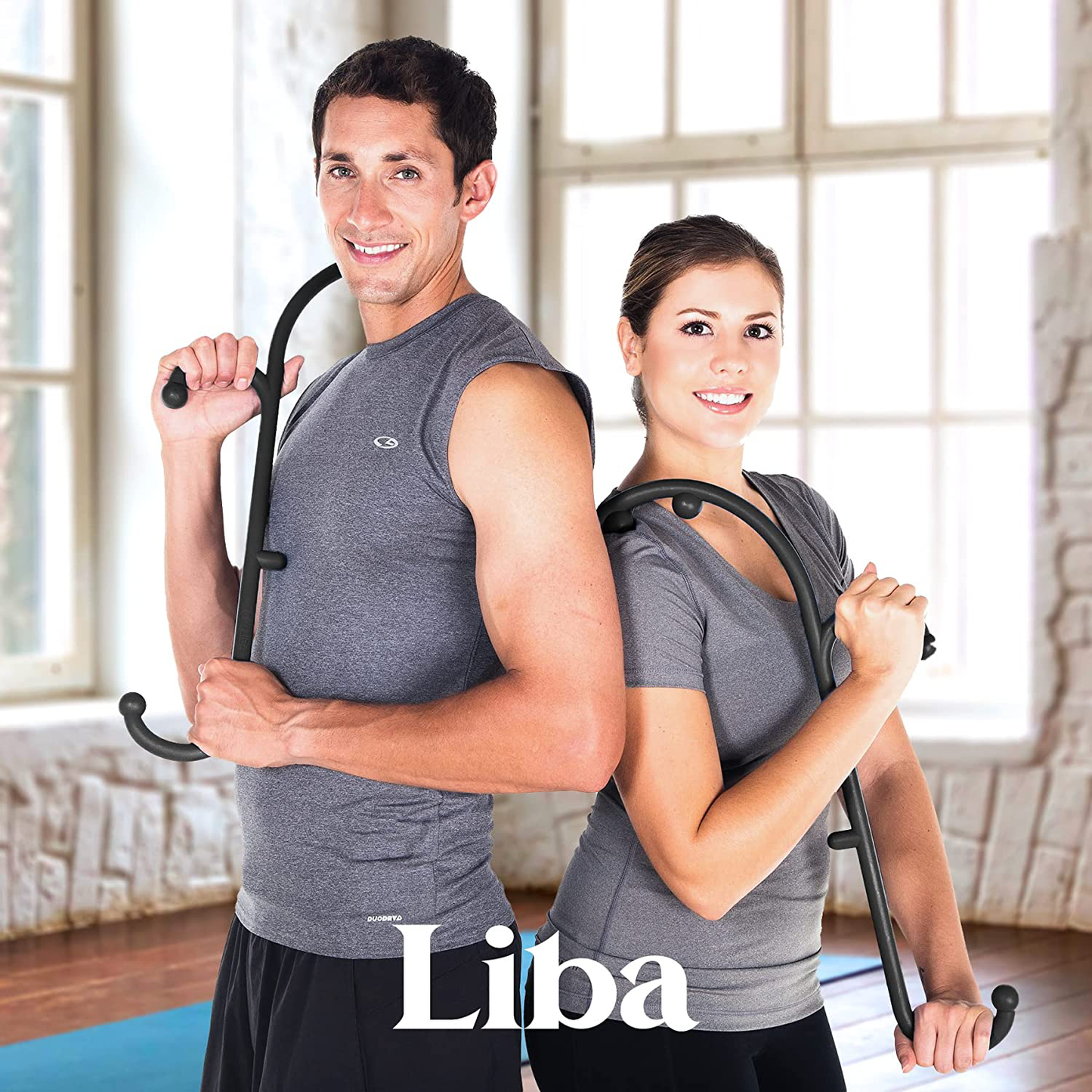 LiBa Back, Neck and Foot Massager for Trigger Point Fibromyalgia Pain Relief and Self Massage Hook Cane Therapy, Back Scratcher, Black — Gift for Men and Women, White Elephant Gifts, Stocking Stuffers Arts & Entertainment > Party & Celebration > Gift Giving LiBa   