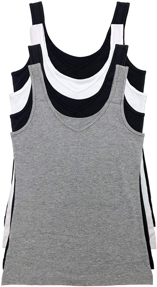 Felina Reversible Cotton Women’S Tank Top | 4-Pack Apparel & Accessories > Clothing > Activewear Kylie Max   