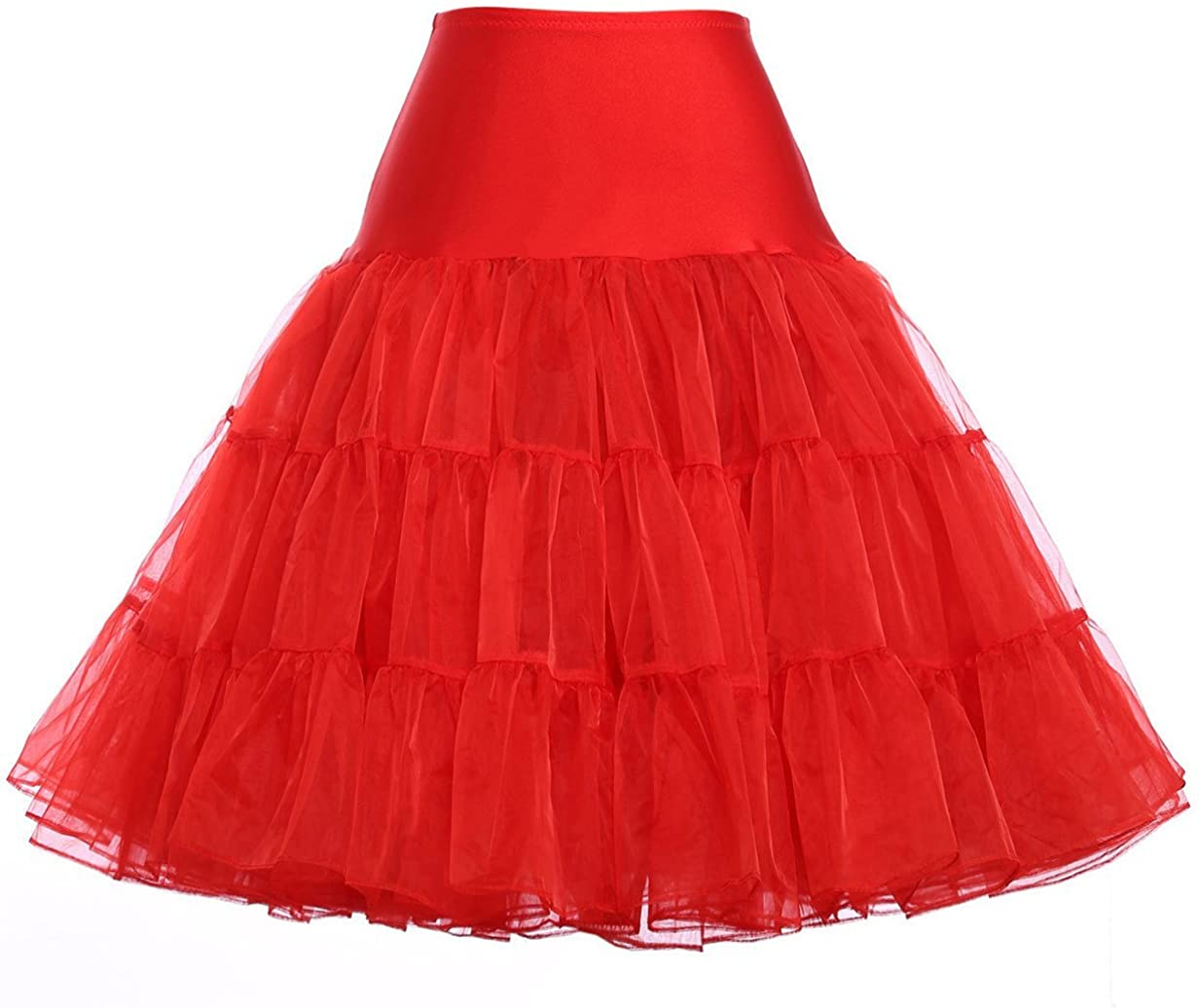 GRACE KARIN Women 50S Petticoat Skirts Tutu Crinoline Underskirt CL008922 Apparel & Accessories > Clothing > Underwear & Socks > Shapewear GRACE KARIN Red 0X 