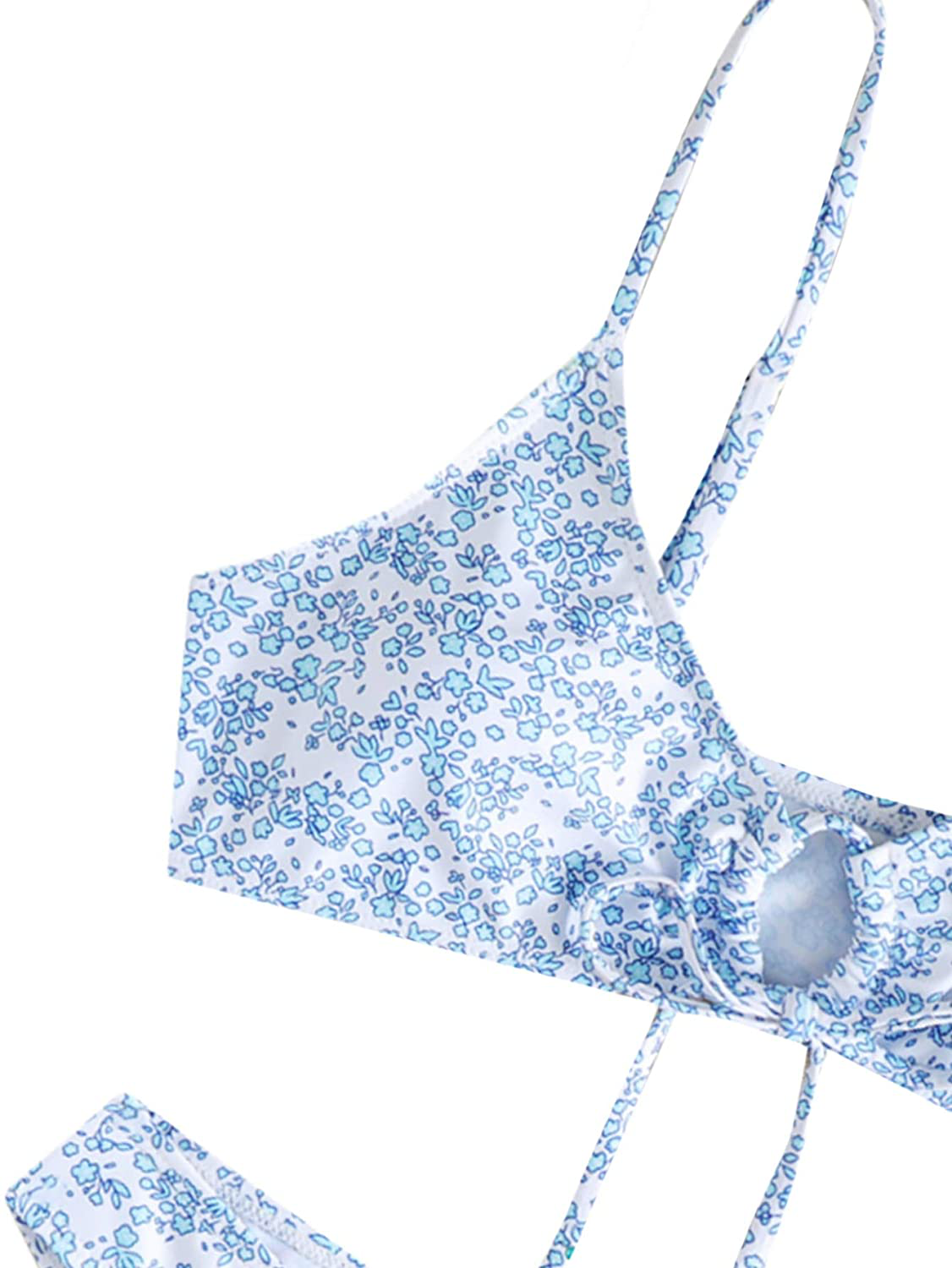 SOLY HUX Women's Floral Print Tie Front Bikini Bathing Suit 2 Piece Swimsuits Apparel & Accessories > Clothing > Swimwear KYLIE MAX   