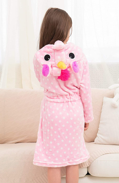 Doctor Unicorn Soft Unicorn Hooded Bathrobe Dots Sleepwear - Unicorn Gifts for Girls Apparel & Accessories > Clothing > Sleepwear & Loungewear > Robes Kylie Max   