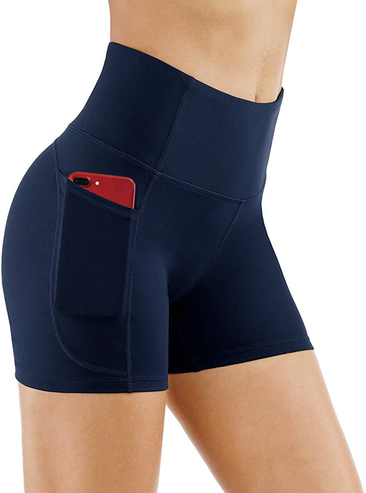 THE GYM PEOPLE High Waist Yoga Shorts for Women'S Tummy Control Fitness Athletic Workout Running Shorts with Deep Pockets Apparel & Accessories > Clothing > Shorts Kylie Max   