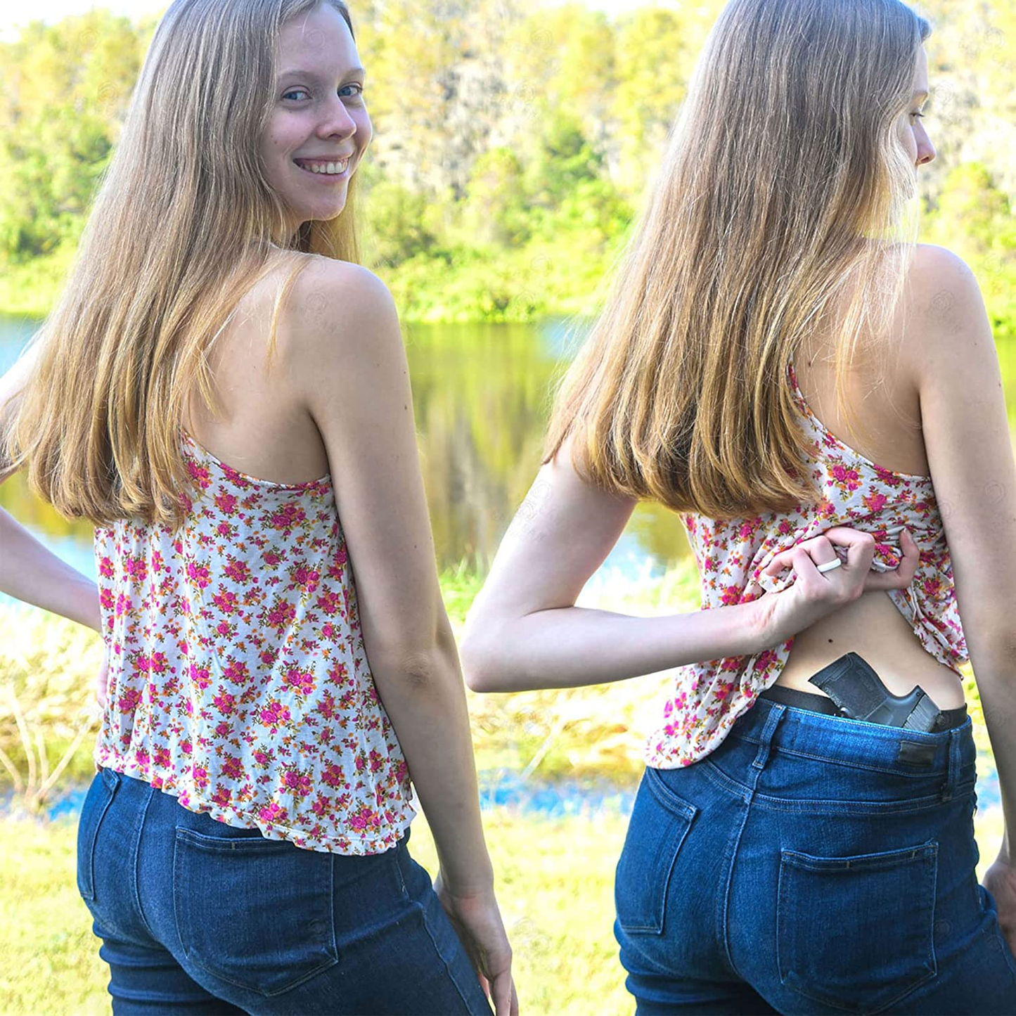 Can Can Concealment - Hip Hugger - the Big Shebang - Ambidextrous Women’S Compression Holster for Concealed Carry- IWB / OWB Gun Holster (Gun Powder Blue, Large 39"-42") Apparel & Accessories > Clothing > Underwear & Socks > Underwear Can Can Concealment   