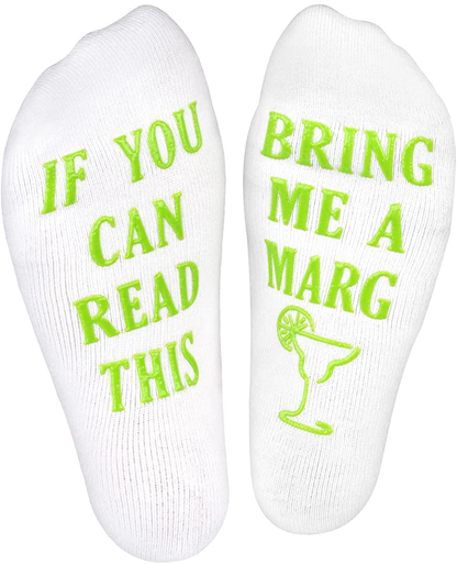 Haute Soiree - Women's Novelty Socks - “If You Can Read This, Bring Me Some” - One Size Fits All Arts & Entertainment > Party & Celebration > Gift Giving Haute Soiree Margarita  