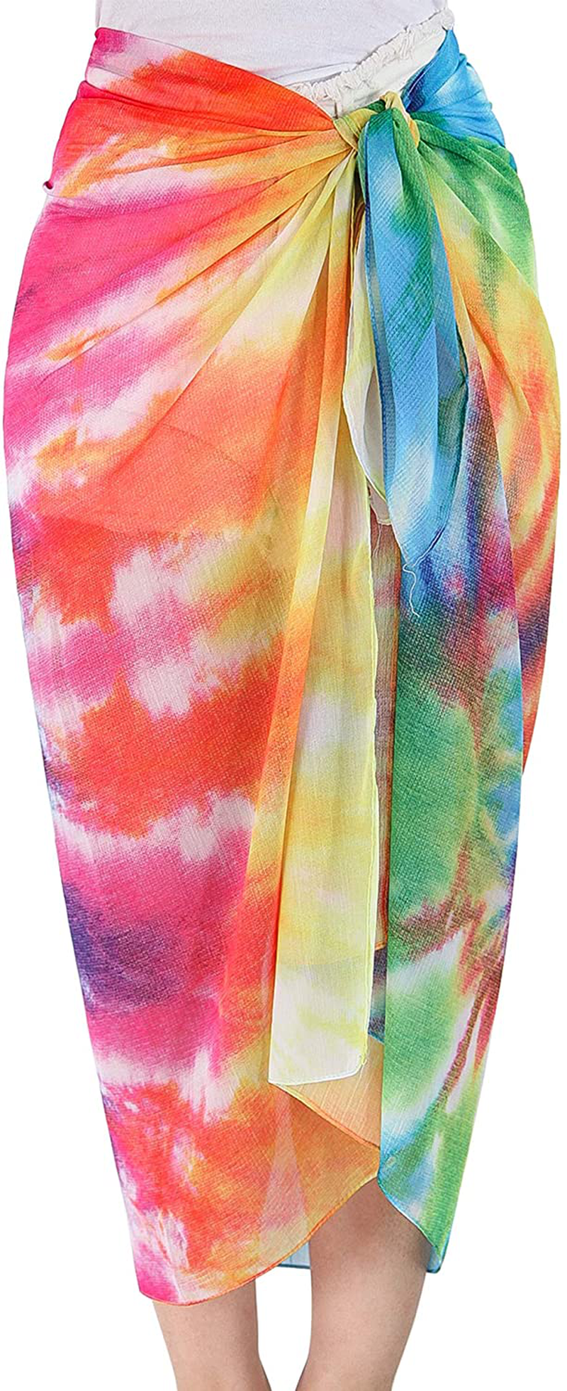 Missshorthair Womens Chiffon Beach Pareos Sarong Sheer Swimsuit Cover Ups Swimwear Bikini Wrap Apparel & Accessories > Clothing > Swimwear Kylie Max   