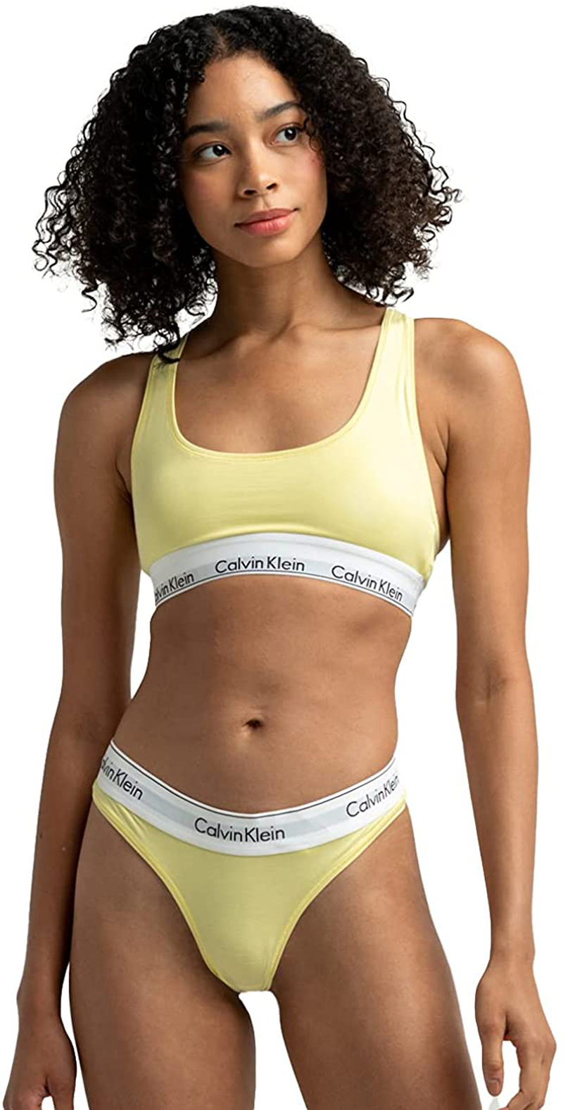 Calvin Klein Women's Modern Cotton Thong Panty Apparel & Accessories > Clothing > Underwear & Socks > Underwear Calvin Klein Pop Yellow Large 