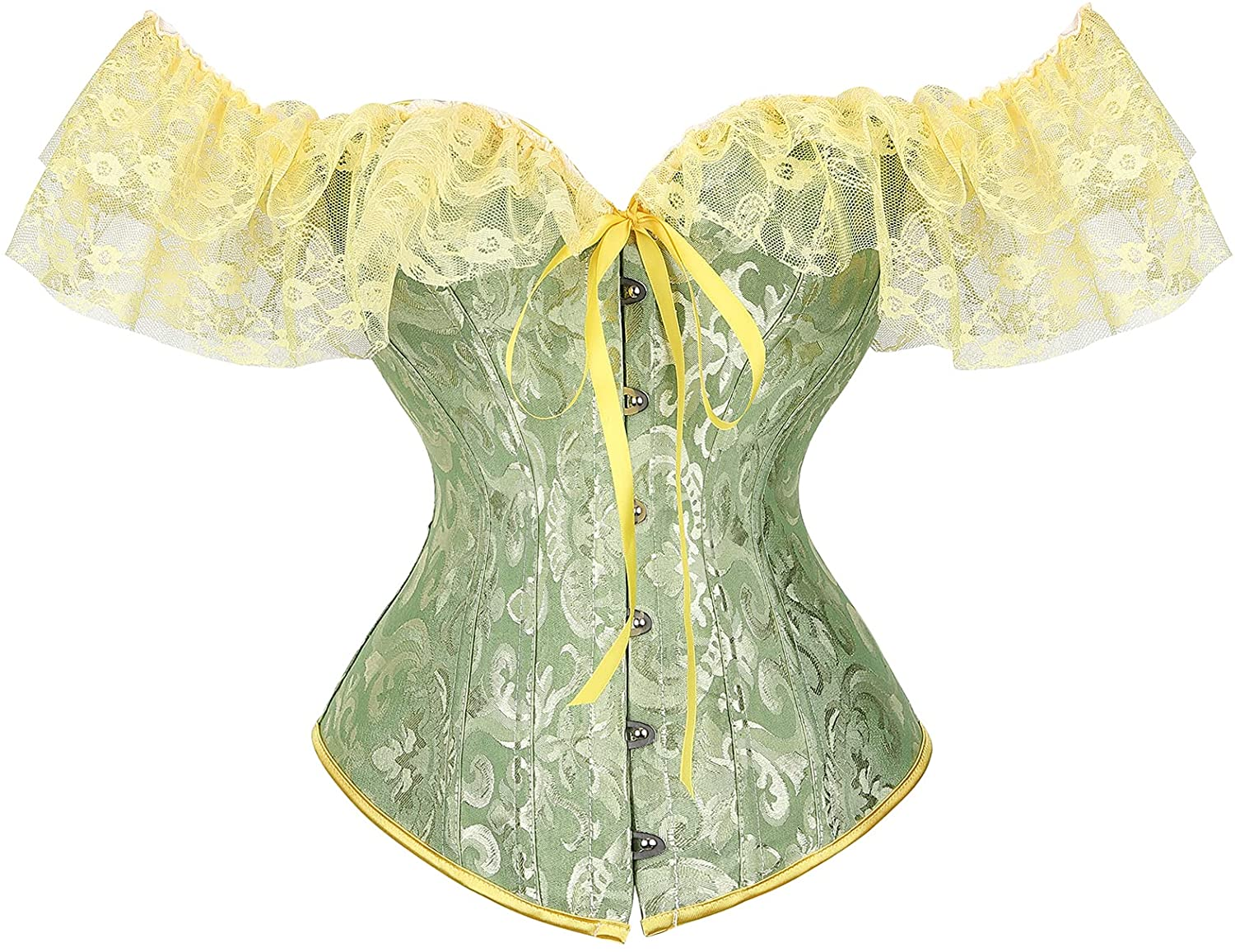 Corset Top for Women Sexy Strappy Bustier Faux Leather Overbust Waist Cincher Lace up Shapewear Top Summer Outwear Top Apparel & Accessories > Clothing > Underwear & Socks > Lingerie DCD B Green Small 