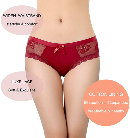 LEVAO Womens Bikini Panties Underwear Lace Hipster Seamless Sexy Hi Cuts Pack 6 Apparel & Accessories > Clothing > Underwear & Socks > Underwear LEVAO   