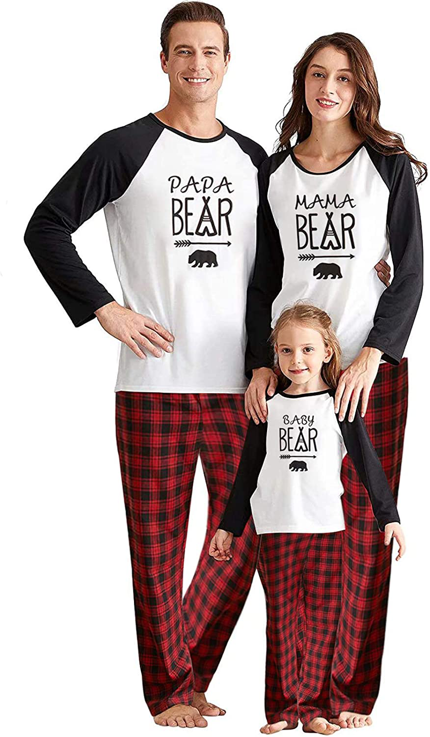 IFFEI Matching Family Pajamas Sets Christmas Pj'S with Deer Long Sleeve Tee and Plaid Pants Loungewear Apparel & Accessories > Clothing > Sleepwear & Loungewear > Pajamas Kylie Max   