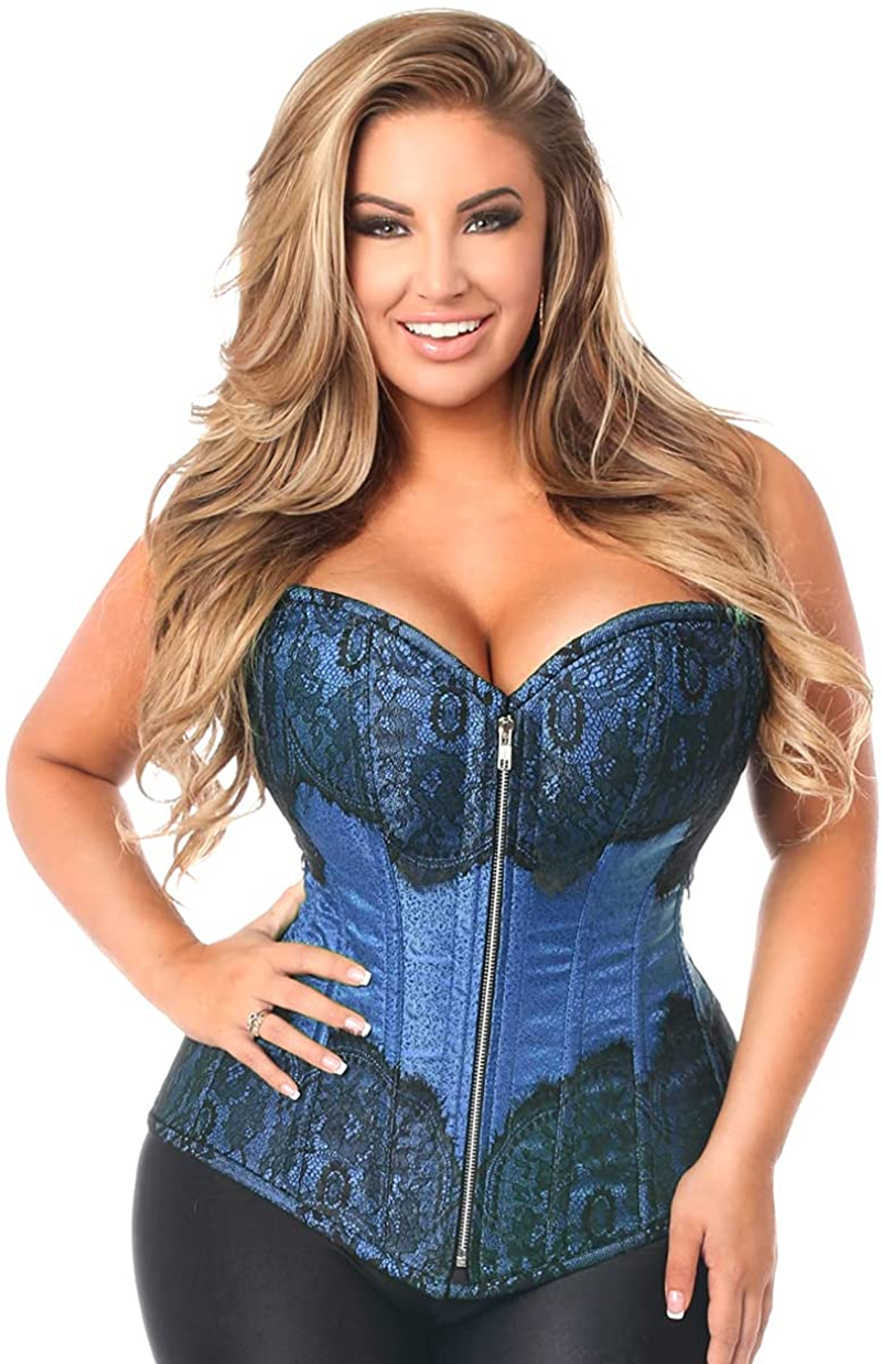 Daisy Corsets Women'S Top Drawer Brocade Steel Boned Corset Apparel & Accessories > Clothing > Underwear & Socks > Lingerie Daisy corsets Royal Blue Medium 