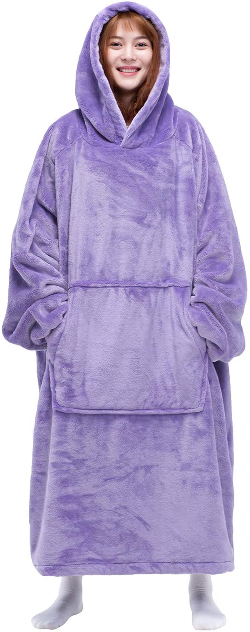 Waitu Wearable Blanket Sweatshirt for Women and Men, Super Warm and Cozy Giant Blanket Hoodie, Thick Flannel Blanket with Sleeves and Giant Pocket - Dark Gray Arts & Entertainment > Party & Celebration > Gift Giving Waitu G Adult 
