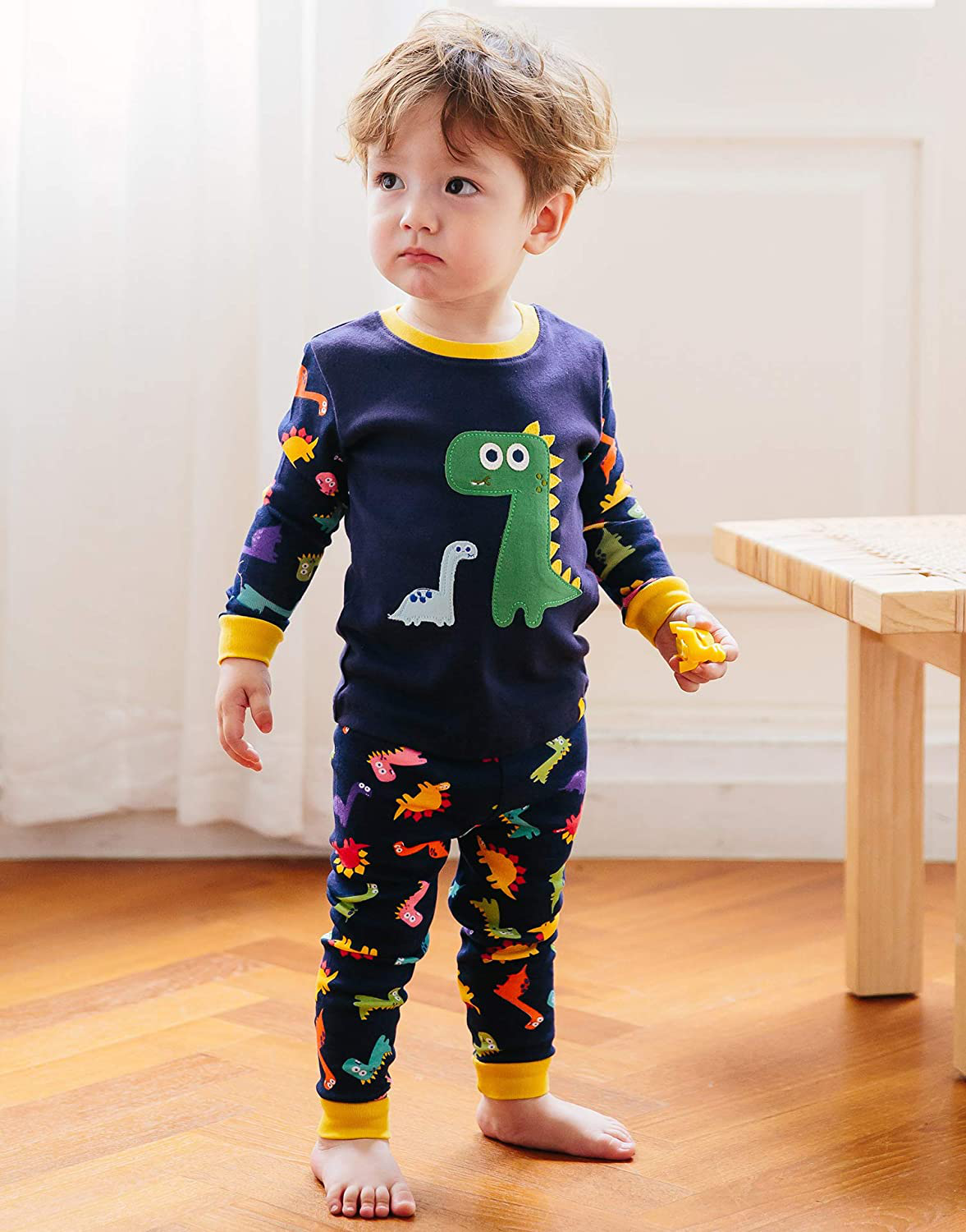 VAENAIT BABY Toddler Kids Boys Girls 100% Cotton Jaws Truck Dino Snug Fit Sleepwear Pajama Pjs Set Apparel & Accessories > Clothing > Sleepwear & Loungewear > Pajamas Kylie Max   