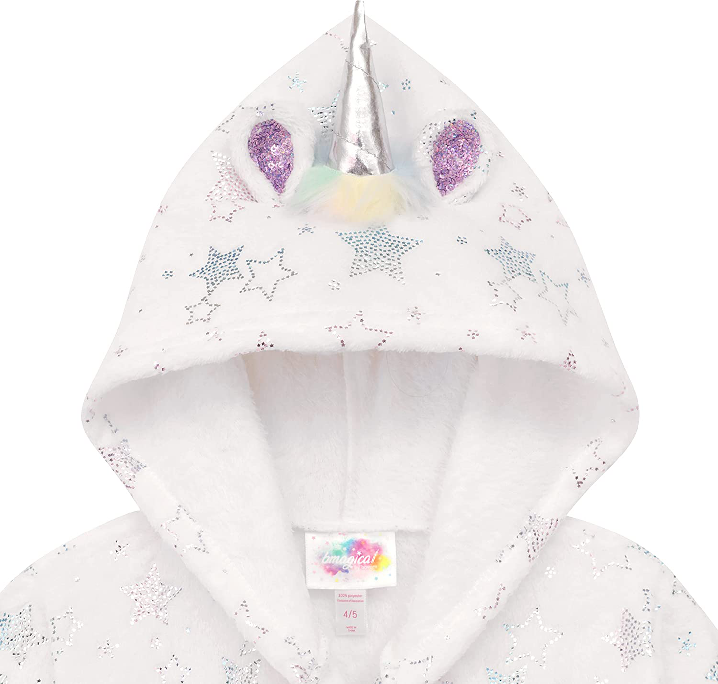 Hooded Terry Robe with Slippers Set for Girls, Unicorn Heart Plush Fleece Robe and Matching Slip-Ons Apparel & Accessories > Clothing > Sleepwear & Loungewear > Robes Kylie Max   