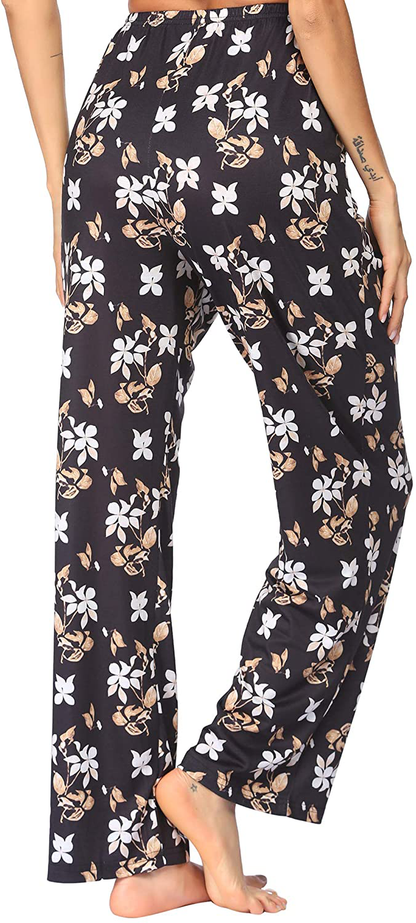 Ekouaer Pajama Pants Women'S Casual Lounge Pants Soft Cotton Sleepwear Pj Bottoms with Pockets S-XXL Apparel & Accessories > Clothing > Sleepwear & Loungewear > Pajamas Kylie Max   