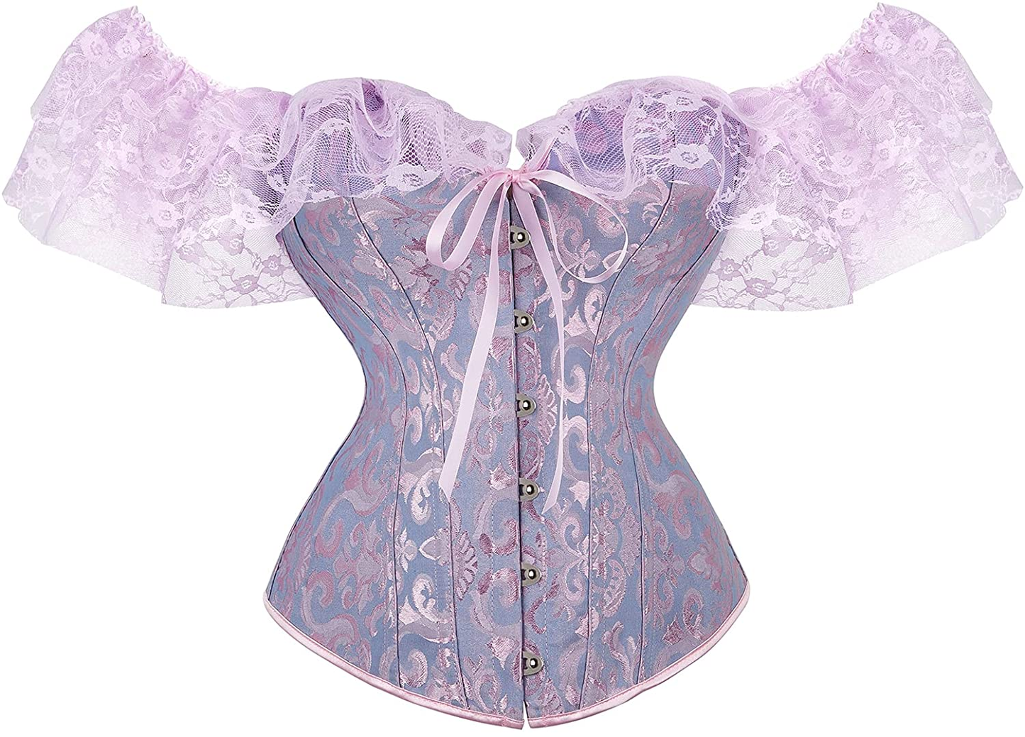 Corset Top for Women Sexy Strappy Bustier Faux Leather Overbust Waist Cincher Lace up Shapewear Top Summer Outwear Top Apparel & Accessories > Clothing > Underwear & Socks > Lingerie DCD B Purple XX-Large 
